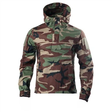 Anorak Parka Camouflage pullover tsho tiv no
